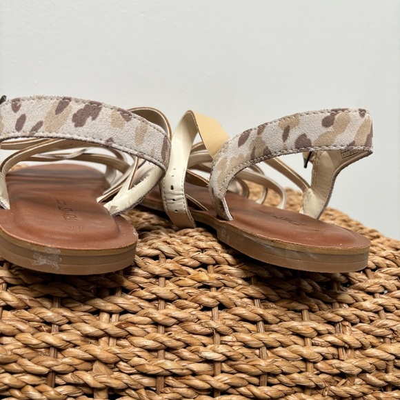 TOMS Womens‎ Sephina Print Sandal - Beige Leather Size 8, Womens Strappy Flat - Picture 9 of 10